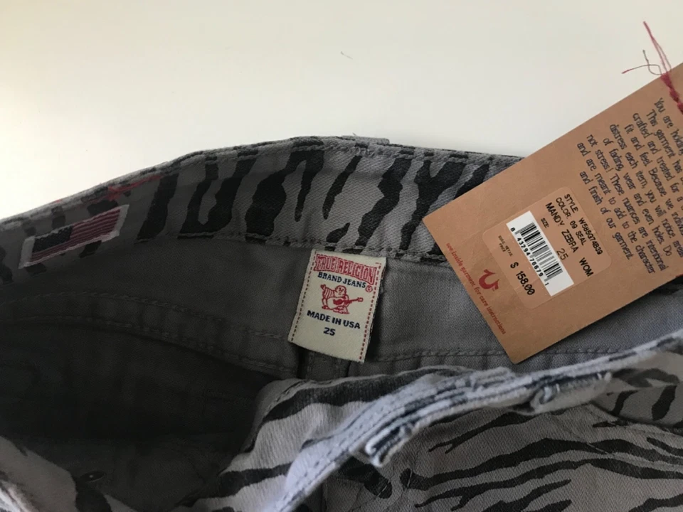 TRUE RELIGION WOMENS MANDY ZEBRA PRINT DENIM SKIRT SIZE 29 - Image 3 of 3