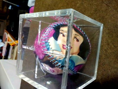 RARE Disney Princesses Promotional Baseball w/ Protective Lucite Cube 