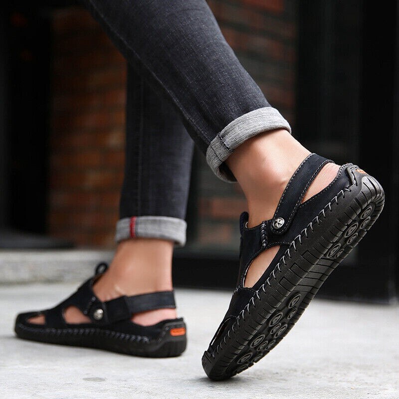 PANTOFOLA D’ORO Scarpe da spiaggia casual uomo scarpe sportive pantofole casalinghe sandali in vera pelle morbide estate