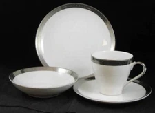 Mikasa Platina Lot of Salad Plate Fruit Bowl and Cup and Saucer Set 5632