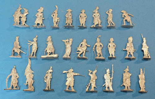 Lot De 20 Soldats En étain Plat (Zinnfiguren) – Prussiens Premier Empire, 30mm, 1:60