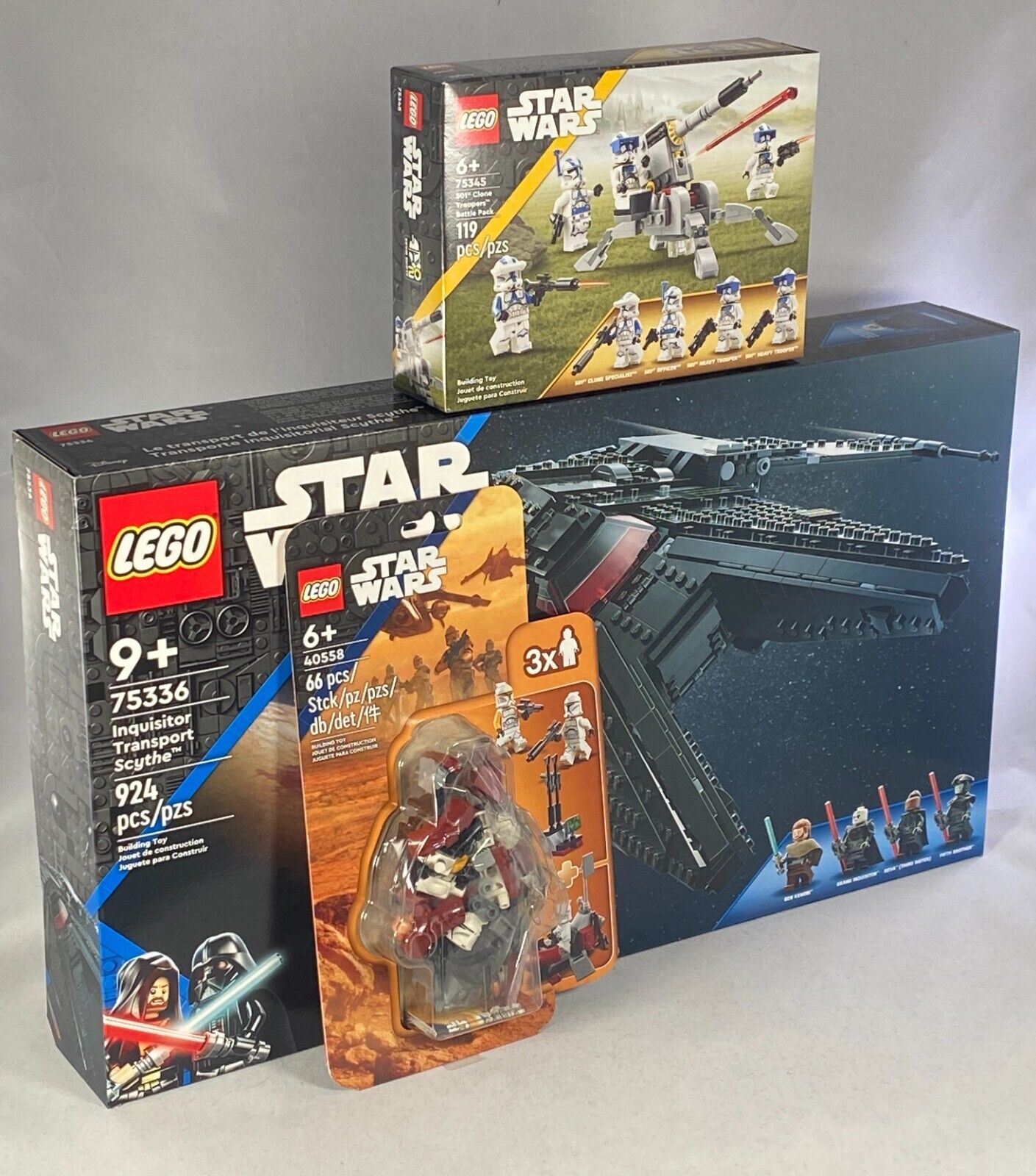 Lego  Disney Star Wars Bundle 75336 Scythe/75345 Troopers/40558 Command Sets New