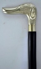Handmade Silver Brass Dog Head Handle Victorian Walking Stick Nautical Cane Gift