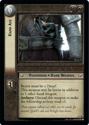1x  Hand Axe - 2C10 - Foil Near Mint Mines of Moria