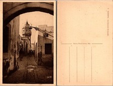 Narrow Street and Mosque Tower Bizerte Tunisia Postcard
