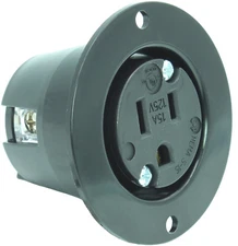 Journeyman-Pro 5279 15 Amp 125 Volt, NEMA 5-15P Flanged Power Outlet Receptacle