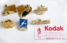 lot 5 pins collector Kodak jeux olympiques hiver 1992 Olympic Games Albertville