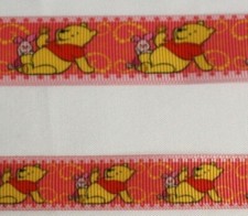 Winnie the Pooh Inspired Grosgrain ribbon BTY Pink Piglet 5/8" 7/8"