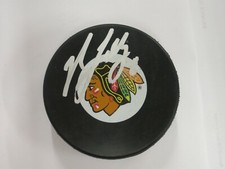 Nick Leddy * Chicago Blackhawks * Signed Logo Puck LOM COA (PK1203)