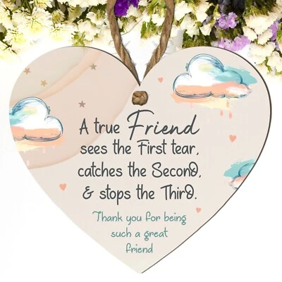 LASER CRAFT SHAPES LTD Gift For A True Friend / Sentimental Heart Plaque Sign /Thank You Special Friend