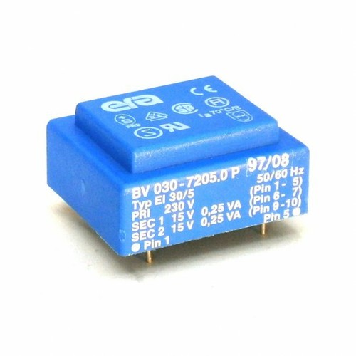 Transformateur EI60, 25VA Primaire 230V, Secondaire 2x6V ERA PULSE