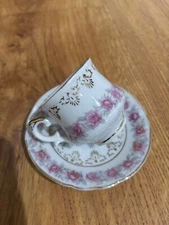 mini cup & saucer (3in plate) Rose pattern Mojab China