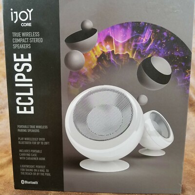 iJOY CORE Eclipse White True Wireless Compact Stereo Speakers With Case