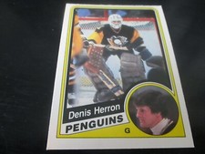 denis herron (pittsburgh penguins -goalie) 1984/85 o-pee-chee card #176 mint