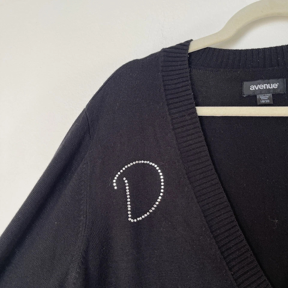 Suéter Avenue Mujer 18 Negro Túnica Tejido Estrás D Manga Larga Universitario Foto 3 de 4