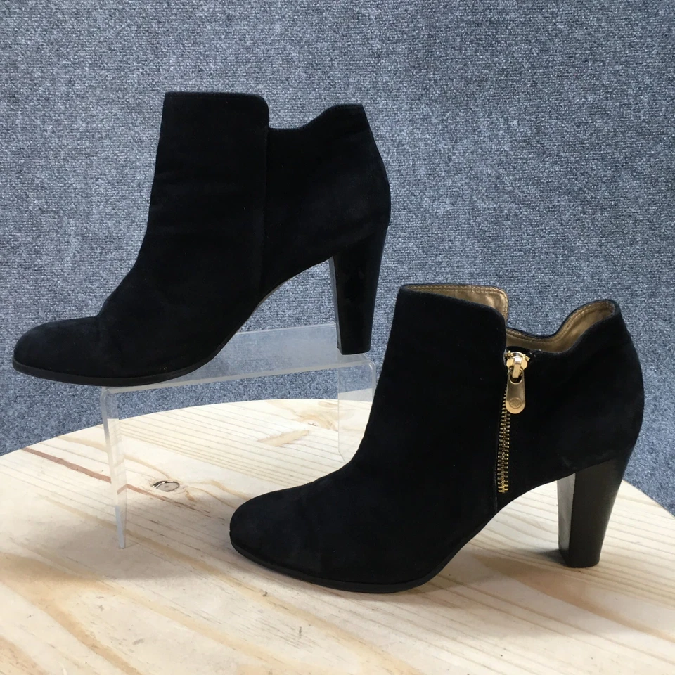 Женские сапоги Adrienne Vittadini размер 10 Thurston на лодыжке черные замшевые на конусообразных каблуках - Изображение 2 из 4