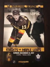 #19/41 BRENDAN LEIPSIC VEGAS GOLDEN KNIGHTS POSTER 12/31/17 TORONTO MAPLE LEAFS