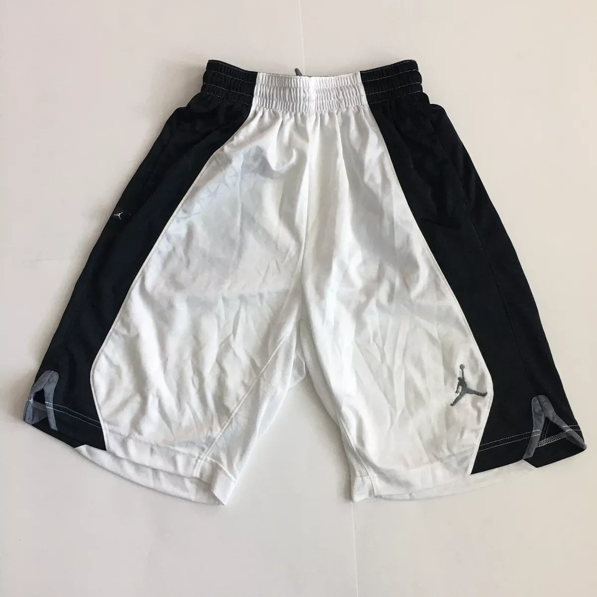 Vintage Air Jordan Flight Knit Basketball Shorts White Black