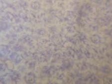 Light Purple Flowers on White Cotton Fabric 44 inches wide by 33 inches long 
