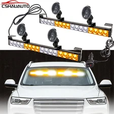 32LED Emergency Strobe Lights Dash Safety Warning Hazard Windshield Lights 2PCS