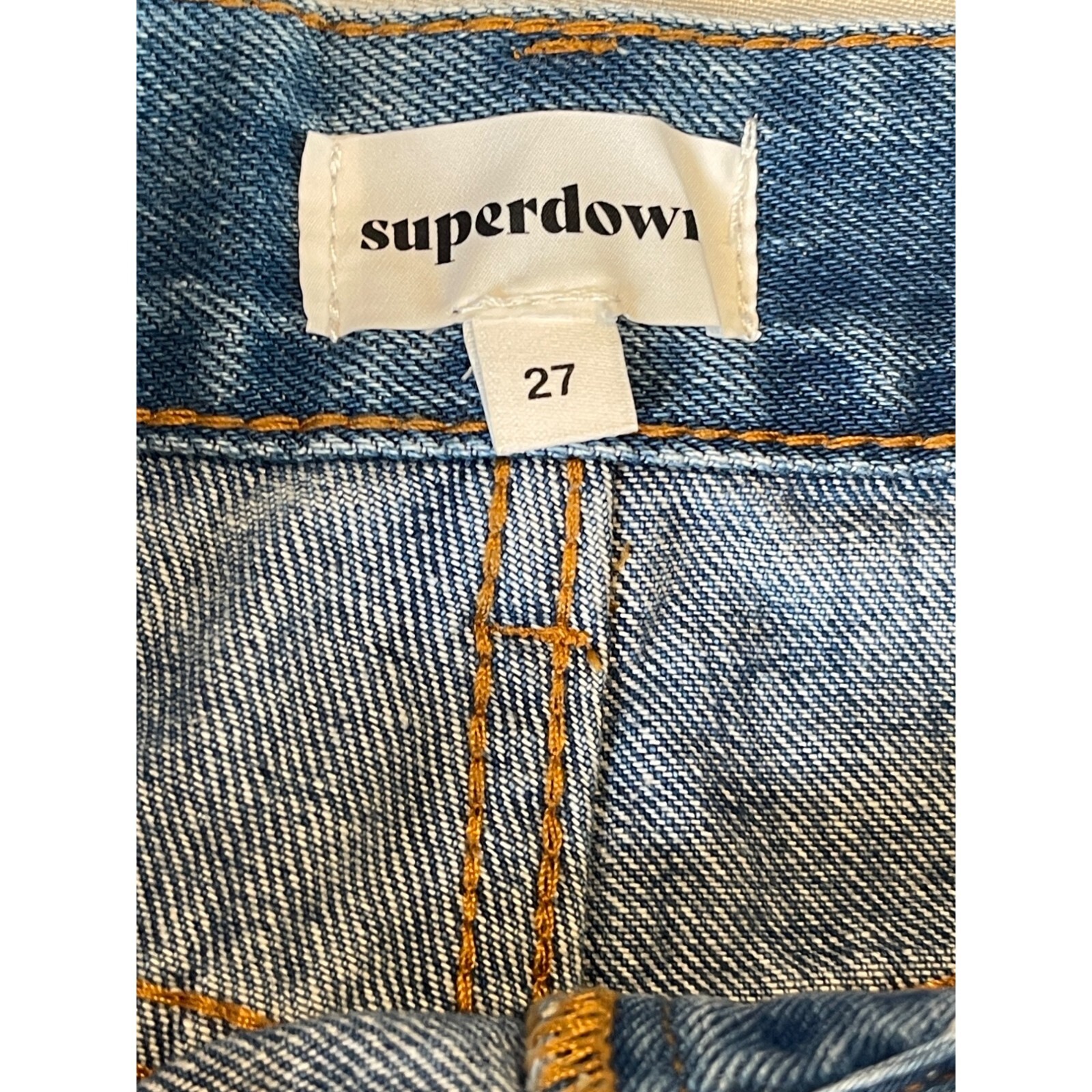 Superdown Button Down Denim Distressed High Rise … - image 2