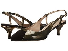 NIB 695 Calvin Klein COLLECTION "Ziva" leather kitten heel shoes 9,5 39,5 Italy