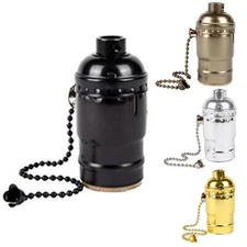 Pull Chain Light Bulb Lamp Socket Replacement Switch E26 E27 On Off 1/2/4 PCS