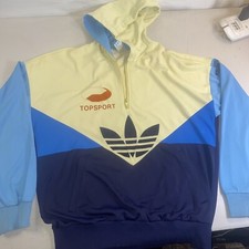Vintage Adidas Colorado Hoodie Sweatshirt Track Jacket Yellow/Blue Germany/UK 1