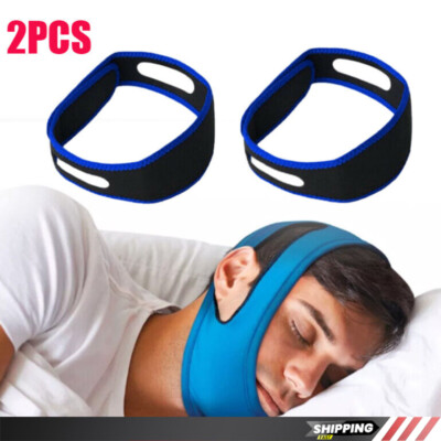 2-Pack Anti Snore Chin Strap Stop Snoring Belt Sleep Apnea Support Solution US