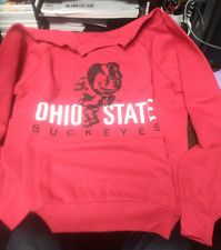 OHIO STATE BUCKEYES "BRUTUS BUCKEYE" RED SWEATSHIRT LARGE LA SWEATS 1990'S