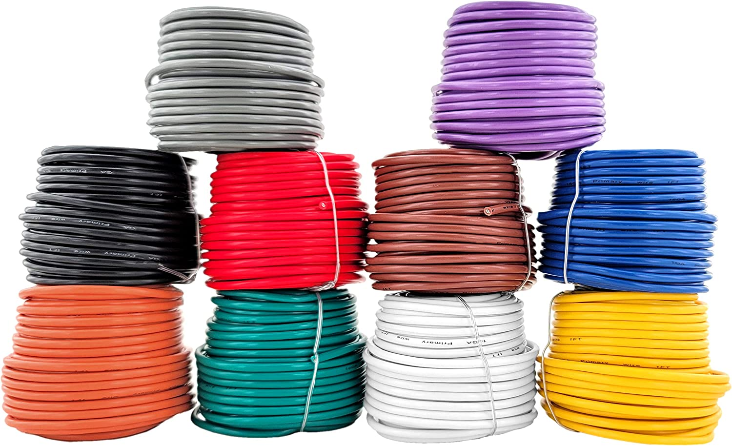 14 Gauge Stranded Copper Clad Aluminum Primary Wire Assortment for Car