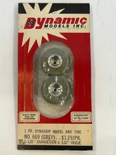 Dynamic Models #669 Dynagrip Wheel & Tire 1 pair for 1/24 scale slot cars NIB