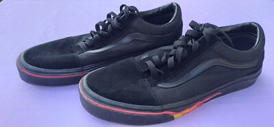 Vans Old Skool Skate Shoes Rare Black with Flames Size 11