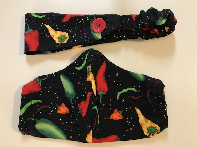  Mask & Headband with buttons Set, with Elastic For Teens/Adults