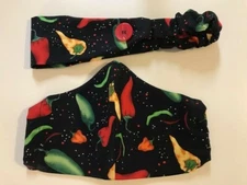  Mask & Headband with buttons Set, with Elastic For Teens/Adults