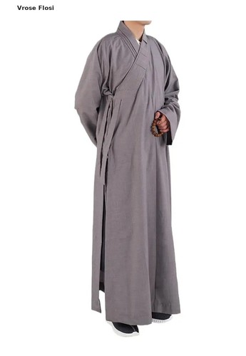 2024 Chinese Clothing Long Robes Buddhist Clothing for Adult Men Meditation Gown - Picture 17 of 29