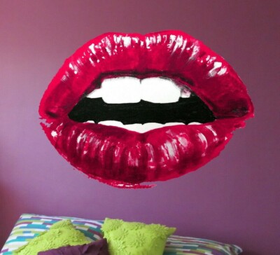 Lips Sticker Mouth Wall art Lips Fashion Decal for car Kiss 