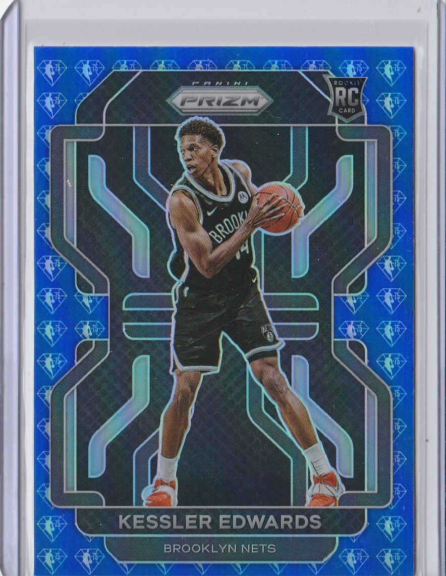 2021-22 Panini Prizm Kessler Edwards Rookie 75th Anniversary Blue Diamond #284