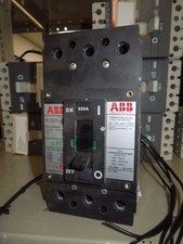 ABB Type EH 225A 3P 600V Circuit Breaker w/ Auxiliary Switch & Shunt Trip Used