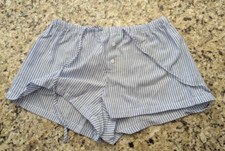 Shein Women's Summer Casual Striped Drawstring Waist Shorts Blue White size M