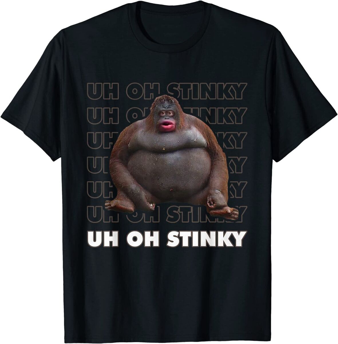 Uh Oh Stinky Poop Meme Funny Monkey Gift Tie-Dye T-Shirt