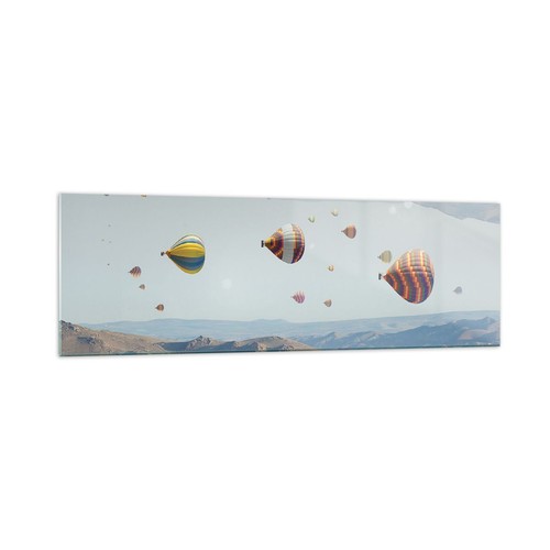 Tableau Déco Toile 160x50cm - Avion Dans Le Ciel Avec Nuages - Impression Moderne