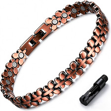 Pure Copper Magnetic Bracelet Strong Arthritis Therapy Gift for Women Handmade