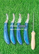 Farrier Hoof Knives Set with Sharpener Equine Hoof Care Tools