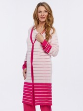 PUNTO & FILO Strickjacke pflegeleicht mit transparentem Ringel