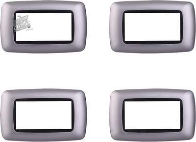 4 Compatible Bticino Living International Silver Plates 4 Seater Bombed Modules
