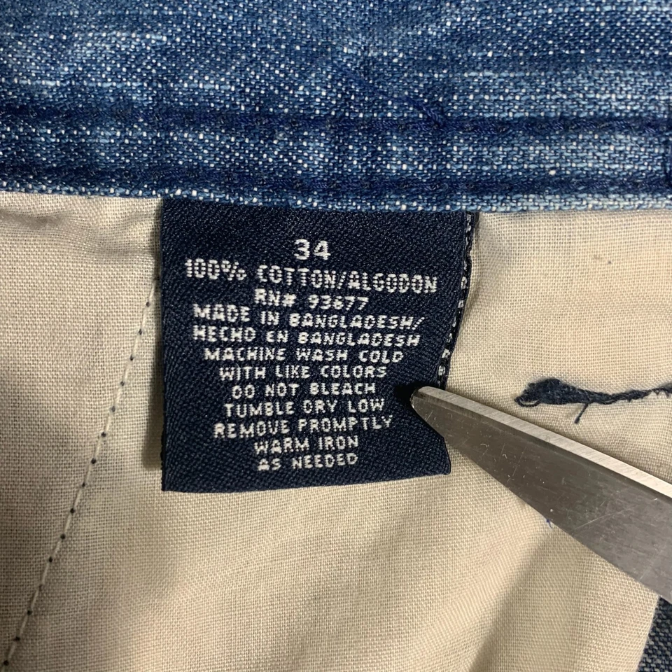 VTG St Johns Bay Shorts Mens 34 Blue Denim Cargo Pockets Y2K Outdoors Cotton - Image 3 of 4