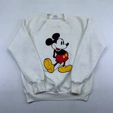 Vintage 80s 90s Disney Mickey Mouse Sweatshirt Medium Character Crewneck White