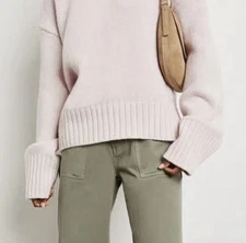 Goop Theo Crewneck Rounded Sweater Lavender Size Xl