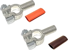 2 Gauge 1 Pair Positive and Negative +/- Pure Copper Top Post Battery Cable E...